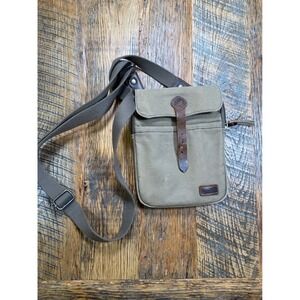 Designer DaVan Canvas Messenger Bag Tan Leather Strap Adjustable Messenger Style